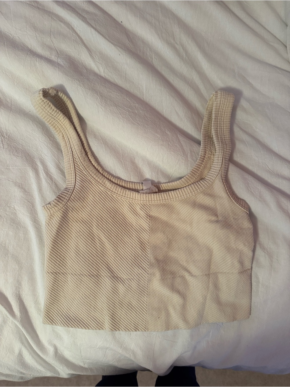 Ribbed Tank Crop Top - butter yellow